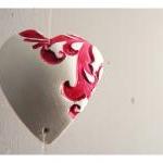French Red Valentines Hearts - Set Of5 Porcelain..