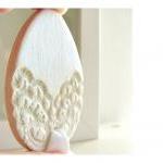 French Lace Easter ornaments - whit..