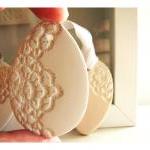 French Lace Easter Ornaments - White Ceramic,..