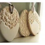 French Lace Easter ornaments - whit..