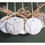 French Wedding Ornaments-set Of 5, White Ceramic,..