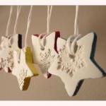 Snowflake Porcelain Ornaments, White And..