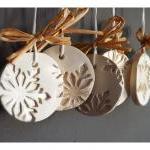Modern Snowflake Ornaments-set Of 5, White..