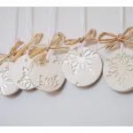 Modern Snowflake Ornaments-set Of 5, White..