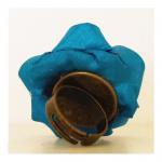 Turquoise Valentines Ring 5petals Fabric Flower..