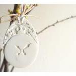 English Easter Ornaments - White Ceramic,..