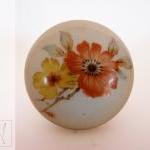 Wild Poppy Porcelain Vintage Door Knob