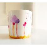 Fantasy Dandelion Cup, Upcycled Hand Painted..