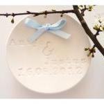 Wedding Ring Bearer Bowl With Names And Dates -..